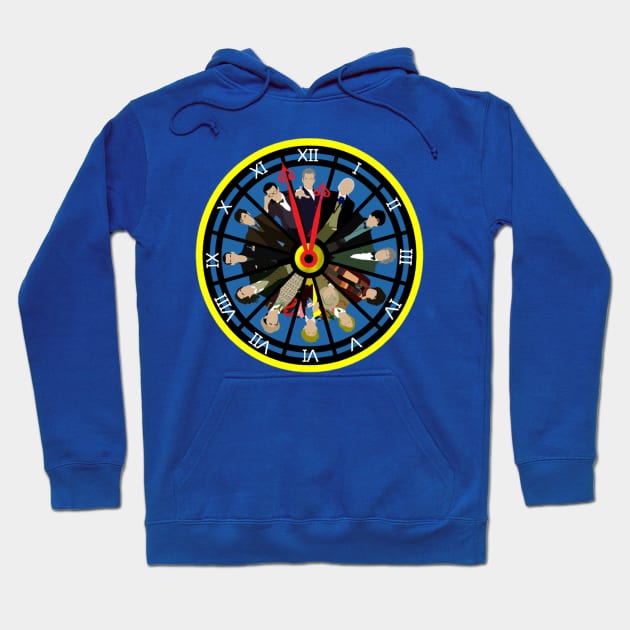 Tick Tock Doctor clock (Blue) Hoodie by MrSaxon101